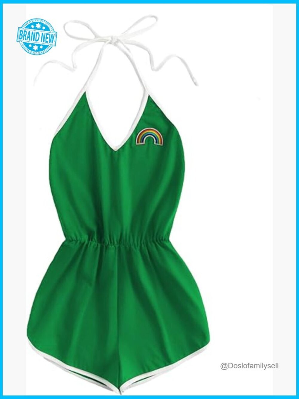 Halter Sleeveless Short Jumpsuit Romper Backless Playsuit Y2K